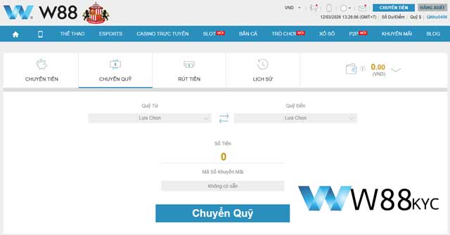 Cách Rút Tiền W88 Chuẩn Nhận Tiền Nhanh 100% Thành Công 3 Thao tác chọn quỹ nguồn và nhập số tiền cần chuyển quỹ tại W88