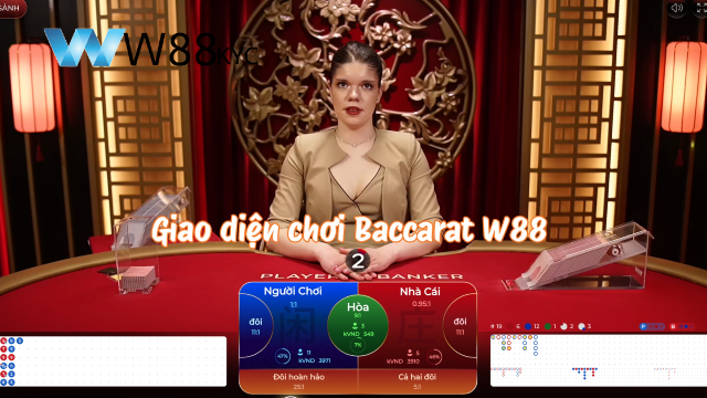 Baccarat W88: Review Giao Diện, Luật Chơi Và Kinh Nghiệm Cược Thực Tế 3 Giao diện sảnh chơi Baccarat thực tế tại nhà cái W88