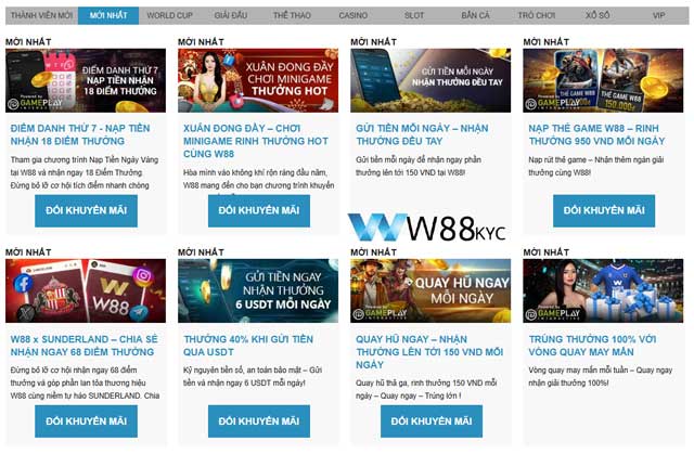 Khuyến Mãi Săn Bonus Chào Mừng 100% Và Free Spins 2026 2 Danh mục các sản phẩm được áp dụng khuyến mãi hoàn trả và thưởng nạp tại W88